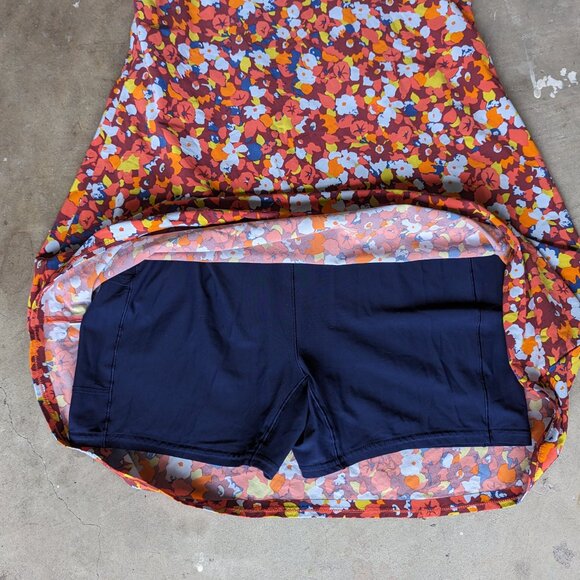 Outdoor Voices Exercise Dress Paprika Bloom Red Orange Floral Built in Shorts - Picture 5 of 8